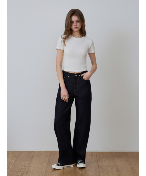 CCOMA(コンマ)の「CMJ30 ノンフェイドステッチストレートデニムパンツ(デニムパンツ・レディース・その他・SMALL/MEDIUM/LARGE)」の2枚目の写真