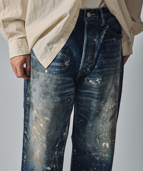 JOURNAL STANDARD J.S HOMESTEAD（ジャーナルスタンダードホームステッド）の「J.S.Homestead / エイジングデニム ワイド 5ポケ ペイント（デニムパンツ・メンズ・ネイビー・SMALL/MEDIUM/LARGE）」の6枚目の写真