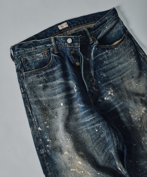 JOURNAL STANDARD J.S HOMESTEAD（ジャーナルスタンダードホームステッド）の「J.S.Homestead / エイジングデニム ワイド 5ポケ ペイント（デニムパンツ・メンズ・ネイビー・SMALL/MEDIUM/LARGE）」の7枚目の写真