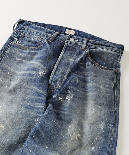 JOURNAL STANDARD J.S HOMESTEAD（ジャーナルスタンダードホームステッド）の「J.S.Homestead / エイジングデニム ワイド 5ポケ ペイント（デニムパンツ・メンズ・ネイビー・SMALL/MEDIUM/LARGE）」の9枚目の写真