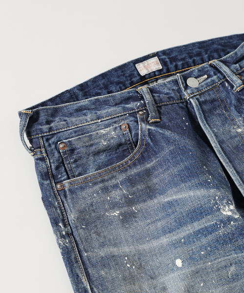 JOURNAL STANDARD J.S HOMESTEAD（ジャーナルスタンダードホームステッド）の「J.S.Homestead / エイジングデニム ワイド 5ポケ ペイント（デニムパンツ・メンズ・ネイビー・SMALL/MEDIUM/LARGE）」の11枚目の写真