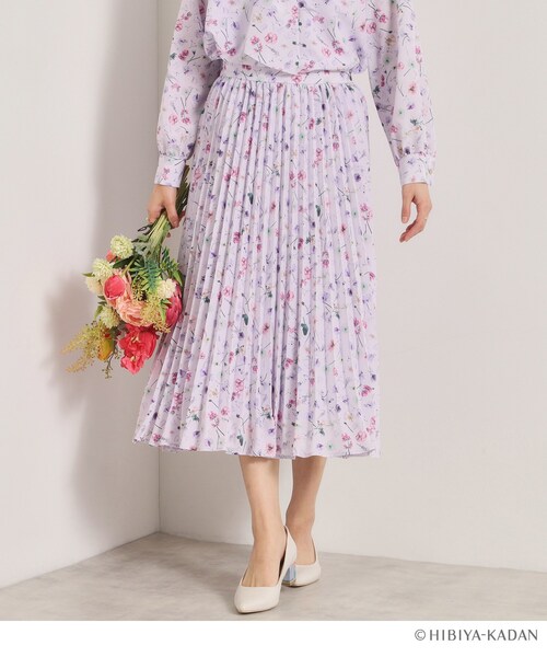 ITS'DEMO（イッツデモ）の「【ITS’DEMO × HIBIYA－KADAN】楊柳プリーツスカート（スカート・レディース・アイボリー系/ネイビー系/パープル系1・00）」の3枚目の写真