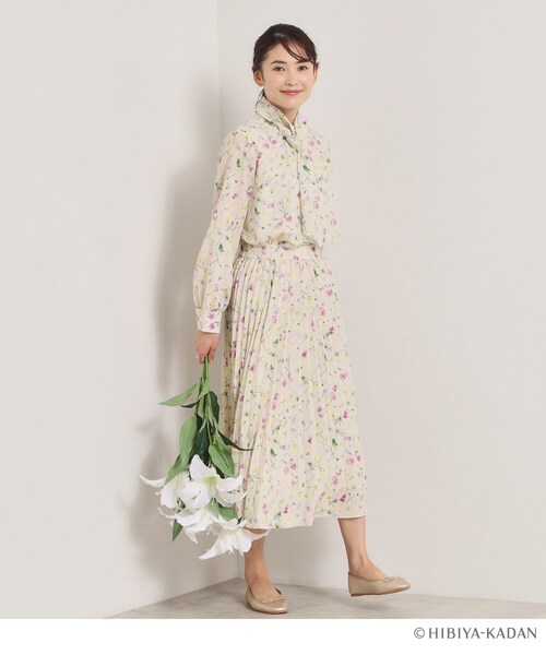 ITS'DEMO（イッツデモ）の「【ITS’DEMO × HIBIYA－KADAN】楊柳プリーツスカート（スカート・レディース・アイボリー系/ネイビー系/パープル系1・00）」の13枚目の写真