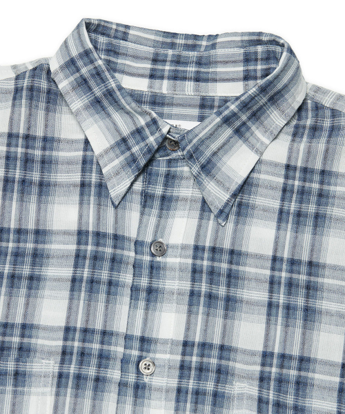 NOMANUAL(NOMANUAL)の「NEO CHECK SHIRT - BLUE(シャツ/ブラウス・レディース・その他・LARGE/SMALL/MEDIUM)」の3枚目の写真