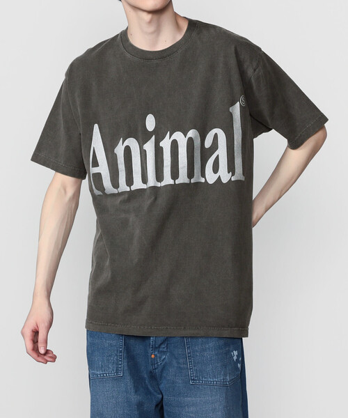 Bshop(ビショップ)の「STUDIO WEAREALLANIMALS | Animals Letter 半袖Tシャツ MEN(Tシャツ/カットソー・メンズ・ブラック系その他/Nat・XL/L)」の1枚目の写真
