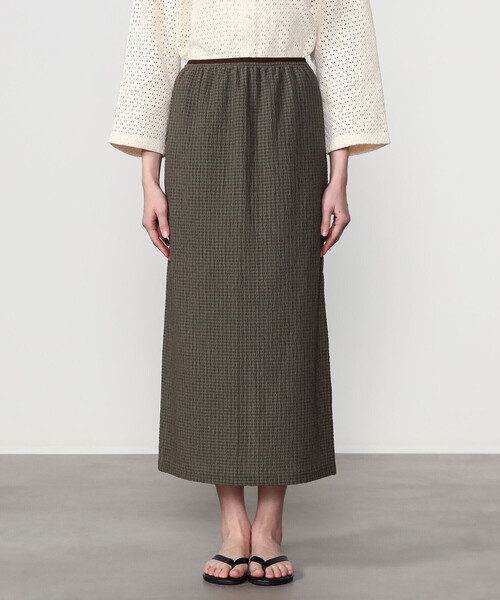 Bshop（ビショップ）の「BRACCAE | シャーリング タイトスカート WOMEN（スカート・レディース・ブルー系その他/ブラウン系その他・1）」の4枚目の写真