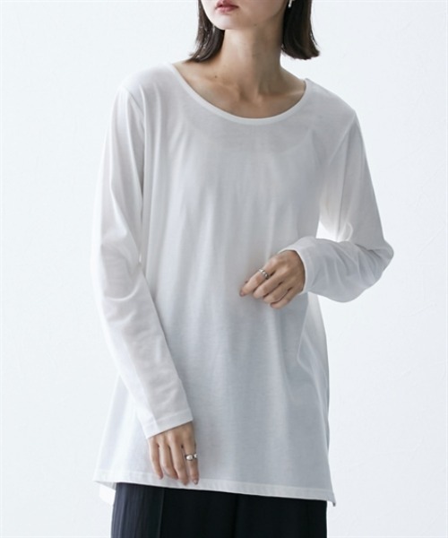 nissen(ニッセン)の「【洗える】重ね着用長袖Tシャツ(ラウンドへム・スクエアへム)(Tシャツ/カットソー・レディース・ホワイト系1/ホワイト系3/ホワイト系4/ホワイト系2・L/M/LL/3L/S)」の3枚目の写真