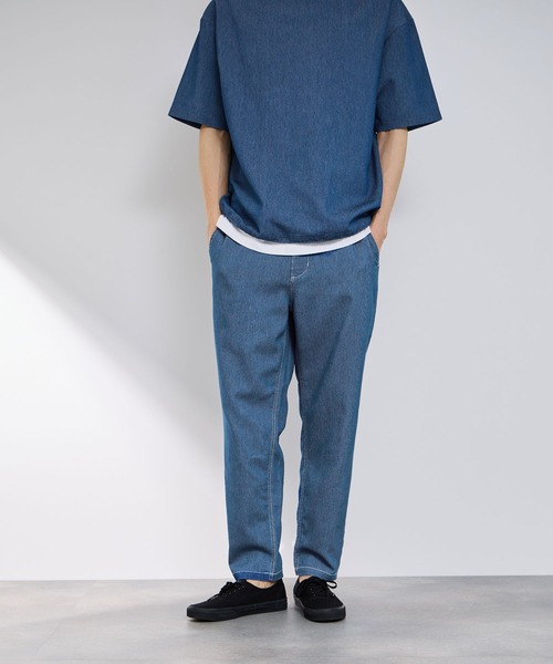 NAVY（ネイビー）の「NAVY　ブリーズデニム イージーパンツ2（デニムパンツ・メンズ・サックスブルー/グレー/ブルー/ネイビー・S/M/L/XL）」の4枚目の写真