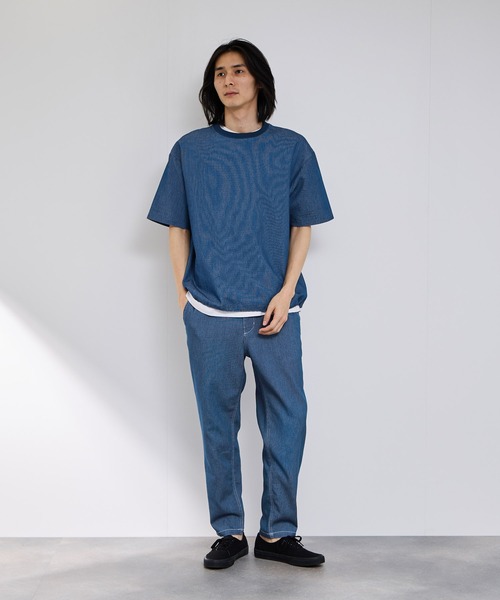 NAVY（ネイビー）の「NAVY　ブリーズデニム イージーパンツ2（デニムパンツ・メンズ・サックスブルー/グレー/ブルー/ネイビー・S/M/L/XL）」の11枚目の写真