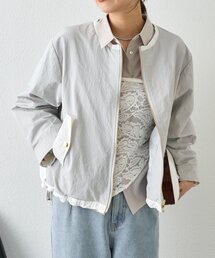 配色クルーネックブルゾン