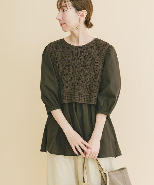 ITEMS URBANRESEARCH(アイテムズ アーバンリサーチ)の「レースベストドッキングチュニック(シャツ/ブラウス・レディース・ベージュ/ブラウン・FREE)」の5枚目の写真