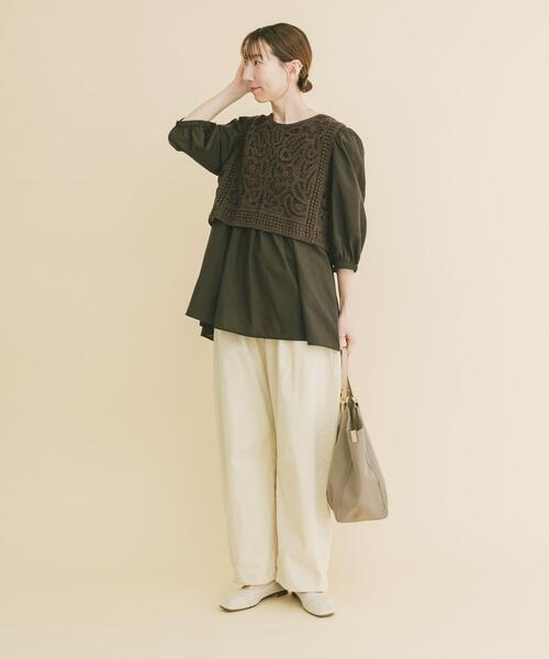 ITEMS URBANRESEARCH(アイテムズ アーバンリサーチ)の「レースベストドッキングチュニック(シャツ/ブラウス・レディース・ベージュ/ブラウン・FREE)」の7枚目の写真