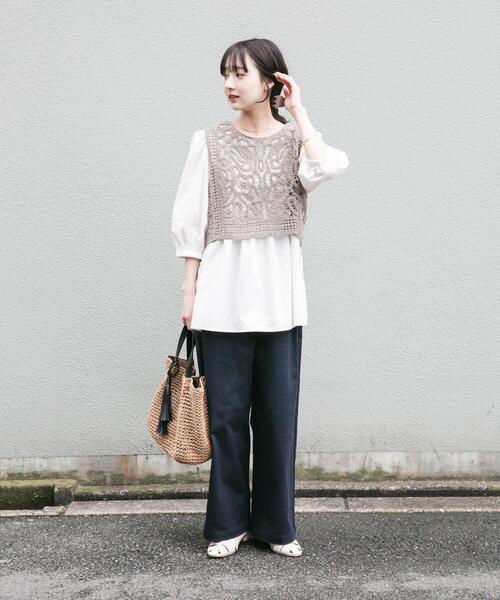 ITEMS URBANRESEARCH(アイテムズ アーバンリサーチ)の「レースベストドッキングチュニック(シャツ/ブラウス・レディース・ベージュ/ブラウン・FREE)」の12枚目の写真