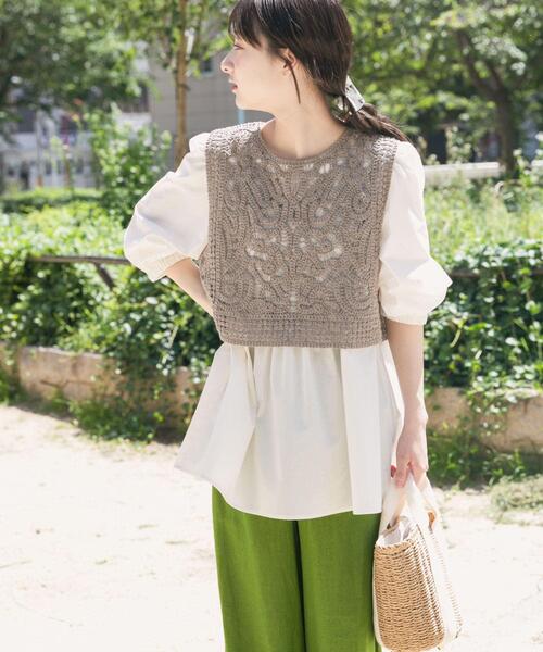 ITEMS URBANRESEARCH(アイテムズ アーバンリサーチ)の「レースベストドッキングチュニック(シャツ/ブラウス・レディース・ベージュ/ブラウン・FREE)」の13枚目の写真