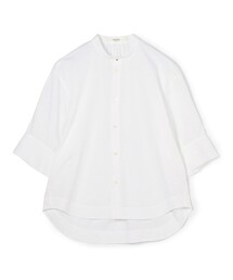 タイプライターダブルクロス アシンメトリックフリルシャツ（シャツ