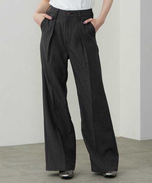 Lee(リー)の「Lee/リー【LADYS】WRANGLER WRANCHER WIDE/【サマーウールライク】ランチャー フレアーワイドパンツ(その他パンツ・レディース・ネイビー/チャコール・X-SMALL/SMALL/MEDIUM)」の1枚目の写真