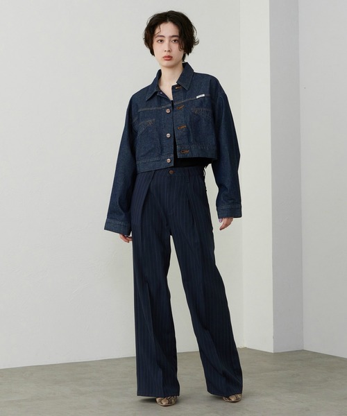 Lee(リー)の「Lee/リー【LADYS】WRANGLER WRANCHER WIDE/【サマーウールライク】ランチャー フレアーワイドパンツ(その他パンツ・レディース・ネイビー/チャコール・X-SMALL/SMALL/MEDIUM)」の3枚目の写真