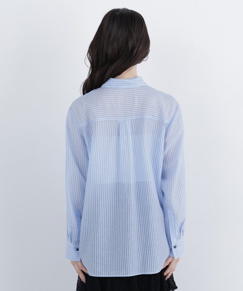 N.(N. Natural Beauty Basic)(エヌエヌナチュラルビューティーベーシック)の「シアーストライプシャツ(シャツ/ブラウス・レディース・ブルー系その他2/ピンク系その他2/ベージュ系その他・FREE)」の5枚目の写真