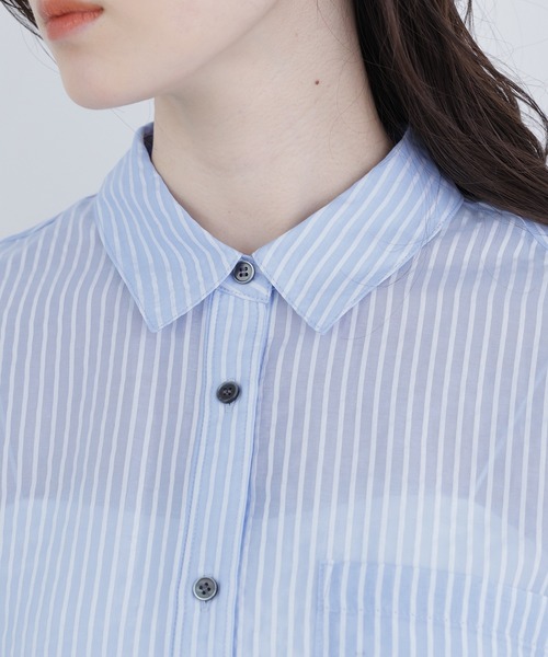 N.(N. Natural Beauty Basic)(エヌエヌナチュラルビューティーベーシック)の「シアーストライプシャツ(シャツ/ブラウス・レディース・ブルー系その他2/ピンク系その他2/ベージュ系その他・FREE)」の6枚目の写真