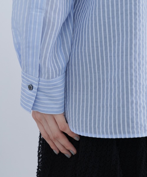 N.(N. Natural Beauty Basic)(エヌエヌナチュラルビューティーベーシック)の「シアーストライプシャツ(シャツ/ブラウス・レディース・ブルー系その他2/ピンク系その他2/ベージュ系その他・FREE)」の8枚目の写真