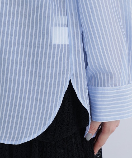 N.(N. Natural Beauty Basic)(エヌエヌナチュラルビューティーベーシック)の「シアーストライプシャツ(シャツ/ブラウス・レディース・ブルー系その他2/ピンク系その他2/ベージュ系その他・FREE)」の9枚目の写真
