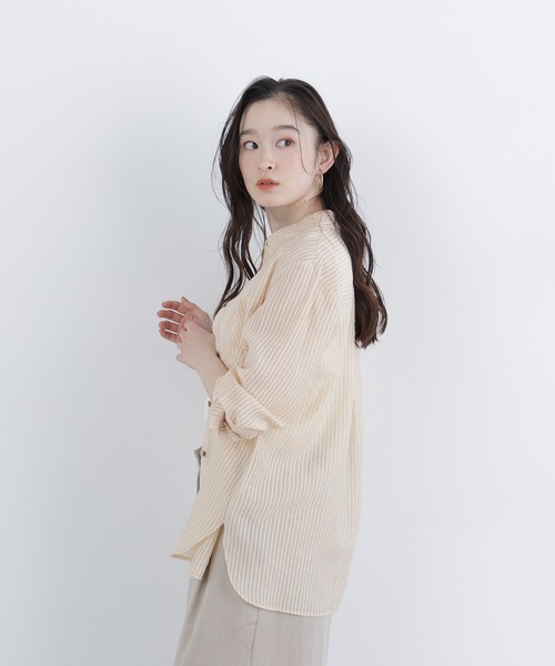 N.(N. Natural Beauty Basic)(エヌエヌナチュラルビューティーベーシック)の「シアーストライプシャツ(シャツ/ブラウス・レディース・ブルー系その他2/ピンク系その他2/ベージュ系その他・FREE)」の19枚目の写真