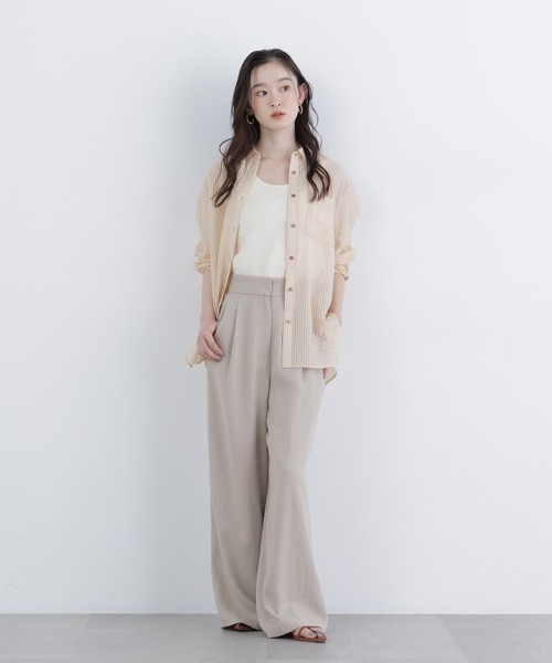 N.(N. Natural Beauty Basic)(エヌエヌナチュラルビューティーベーシック)の「シアーストライプシャツ(シャツ/ブラウス・レディース・ブルー系その他2/ピンク系その他2/ベージュ系その他・FREE)」の21枚目の写真