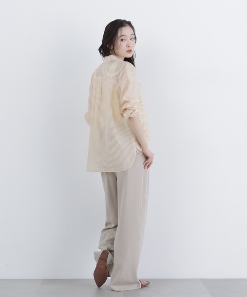 N.(N. Natural Beauty Basic)(エヌエヌナチュラルビューティーベーシック)の「シアーストライプシャツ(シャツ/ブラウス・レディース・ブルー系その他2/ピンク系その他2/ベージュ系その他・FREE)」の22枚目の写真