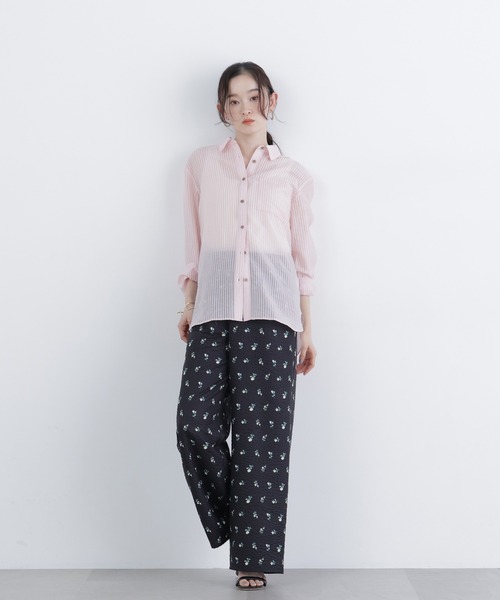 N.(N. Natural Beauty Basic)(エヌエヌナチュラルビューティーベーシック)の「シアーストライプシャツ(シャツ/ブラウス・レディース・ブルー系その他2/ピンク系その他2/ベージュ系その他・FREE)」の13枚目の写真