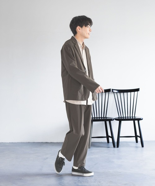 GLOBAL WORK（グローバルワーク）の「イージーケアストレッチジャケット/638690（テーラードジャケット・メンズ・ネイビー/ダークブラウン・LARGE/SMALL/MEDIUM）」の3枚目の写真