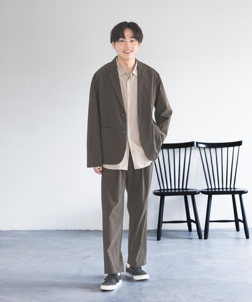 GLOBAL WORK（グローバルワーク）の「イージーケアストレッチジャケット/638690（テーラードジャケット・メンズ・ネイビー/ダークブラウン・LARGE/SMALL/MEDIUM）」の4枚目の写真