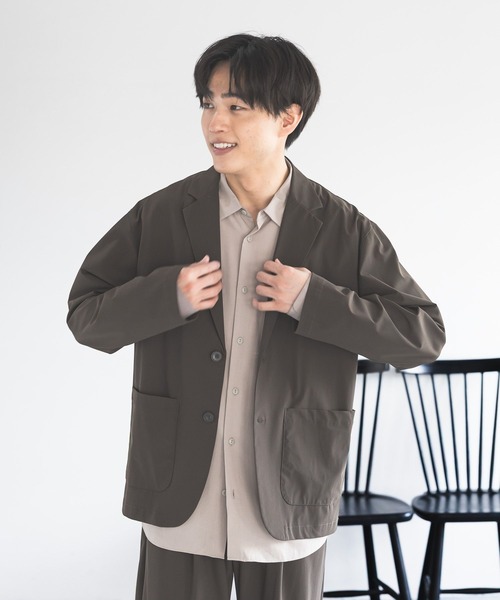 GLOBAL WORK（グローバルワーク）の「イージーケアストレッチジャケット/638690（テーラードジャケット・メンズ・ネイビー/ダークブラウン・LARGE/SMALL/MEDIUM）」の6枚目の写真