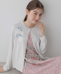Sunauna（スーナウーナ）の「【SS～Lサイズ展開／フラワー刺繍】クラフトニットカーディガン（カーディガン/ボレロ）」