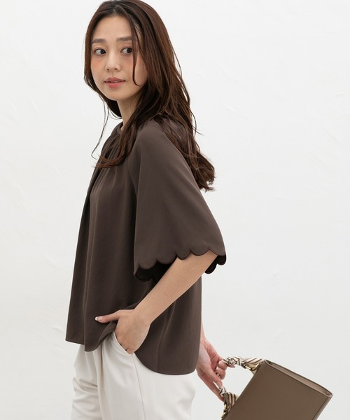 Honeys(ハニーズ)の「スカラップ刺繍ブラウス(シャツ/ブラウス・レディース・ホワイト系その他/ピンク/ブラウン・L/LL/S/M)」の8枚目の写真