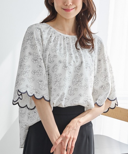 Honeys(ハニーズ)の「スカラップ刺繍ブラウス(シャツ/ブラウス・レディース・ホワイト系その他/ピンク/ブラウン・L/LL/S/M)」の11枚目の写真