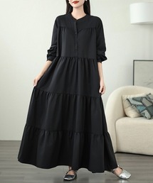 ONEP STAR | ティアードロングシャツワンピース(シャツワンピース)