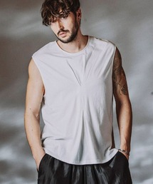 NO ID. | mta616- ｾﾝﾀｰﾀｯｸｽﾘｰﾌﾞﾚｽPO スリーブレスTシャツ(858006-454T)(タンクトップ)