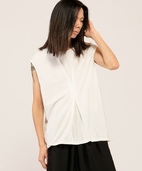 NO ID.（ノーアイディ）の「mta616- ｾﾝﾀｰﾀｯｸｽﾘｰﾌﾞﾚｽPO スリーブレスTシャツ(858006-454T)（タンクトップ・メンズ・ホワイト/グレー/ブラック・ONE SIZE）」の5枚目の写真