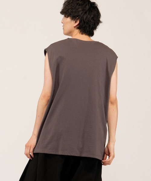 NO ID.（ノーアイディ）の「mta616- ｾﾝﾀｰﾀｯｸｽﾘｰﾌﾞﾚｽPO スリーブレスTシャツ(858006-454T)（タンクトップ・メンズ・ホワイト/グレー/ブラック・ONE SIZE）」の10枚目の写真