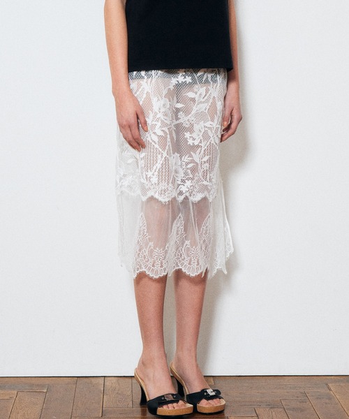 LE CIEL BLEU（ルシェルブルー）の「レーススカート / Lace Skirt（スカート・レディース・オフホワイト・36/34）」の6枚目の写真