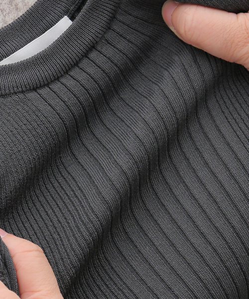 Noble(ノーブル)の「《アーカイブ別注・追加》ADAWAS/アダワズ COTTON STRETCH COMPACT TOP(タンクトップ・レディース・チャコールグレー/ホワイト・FREE)」の7枚目の写真