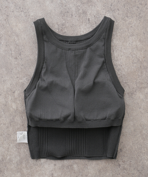 Noble(ノーブル)の「《アーカイブ別注・追加》ADAWAS/アダワズ COTTON STRETCH COMPACT TOP(タンクトップ・レディース・チャコールグレー/ホワイト・FREE)」の8枚目の写真