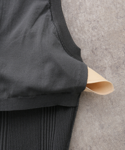 Noble(ノーブル)の「《アーカイブ別注・追加》ADAWAS/アダワズ COTTON STRETCH COMPACT TOP(タンクトップ・レディース・チャコールグレー/ホワイト・FREE)」の9枚目の写真
