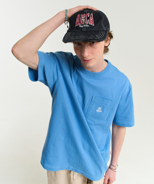AECA(エイカ)の「EVERYDAY AECA CLOVER POCKET TEE-BLUE(Tシャツ/カットソー・レディース・その他・M/L/XL)」の10枚目の写真