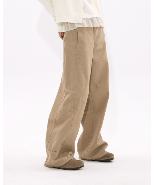 MOAA(モア)の「Curved Wide-Leg Work Pants (NAVY)(その他パンツ・レディース・その他・SMALL/MEDIUM)」の2枚目の写真