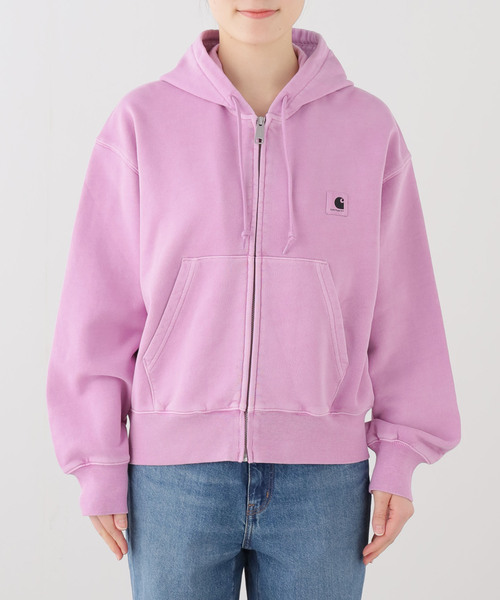 Carhartt WIP(カーハートダブリューアイピー)の「【CARHARTT WIP 】 W' HOODED NELSON JACKET(パーカー・レディース・チャコールグレー/パープル・SMALL/X-SMALL)」の8枚目の写真