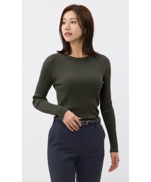 AOYAMA(アオヤマ)の「クルーネックニットプルオーバー【長袖】(ニット/セーター・レディース・ブラウン/ブラック/グレー・L/LL/S/M)」の12枚目の写真