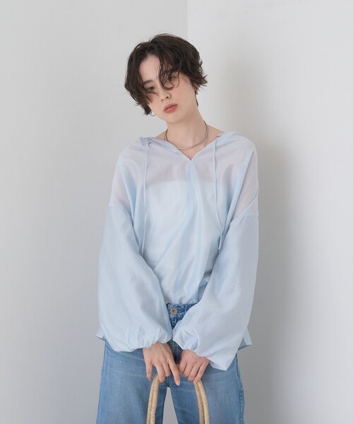 EMMA ROUGE VIF(エマルージュヴィフ)の「【一部店舗限定】バルーンスリーブシアーブラウス(シャツ/ブラウス・レディース・ブルー/ベージュ/ホワイト・フリー)」の22枚目の写真