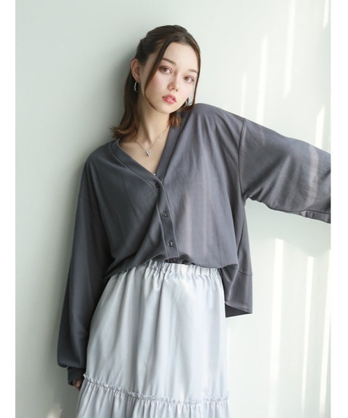 fifth(フィフス)の「【接触冷感】Vネックカーディガン(カーディガン/ボレロ・レディース・ベージュ/チャコールグレー/ブラック・M)」の3枚目の写真