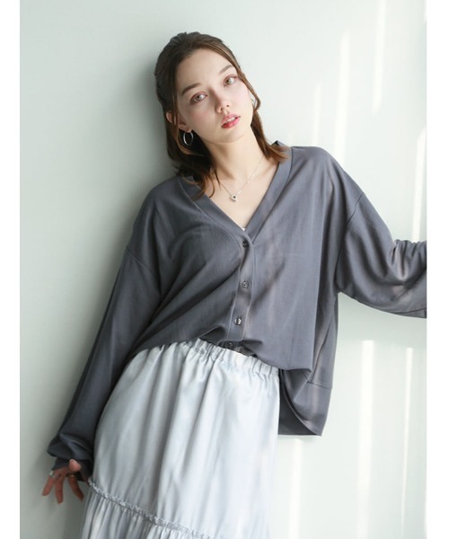 fifth(フィフス)の「【接触冷感】Vネックカーディガン(カーディガン/ボレロ・レディース・ベージュ/チャコールグレー/ブラック・M)」の13枚目の写真
